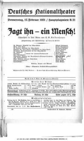 Jagt ihn - ein Mensch!