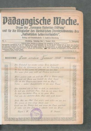 Zum ersten Januar 1910