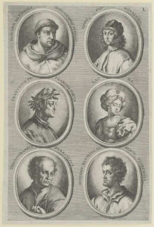 Gruppenbildnis des Giovann da Fiesoli, des Lippo Florentinus, des Francesco Petrarcha, der Lavra, des Theophrastvs Paracelsvs und des Giovann Battista Alberti