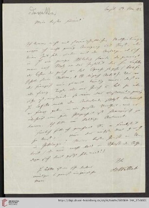 Korrespondenz Wilhelm Martin Leberecht de Wette / Carl Ullmann: Brief von Wilhelm Martin Leberecht de Wette an Carl Ullmann