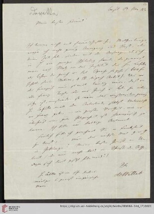 Korrespondenz Wilhelm Martin Leberecht de Wette / Carl Ullmann: Brief von Wilhelm Martin Leberecht de Wette an Carl Ullmann