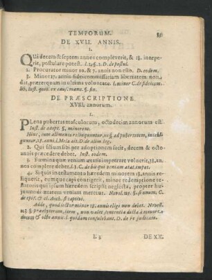 De XVII. Annis.