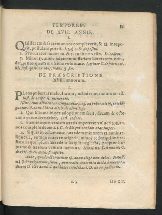 De XVII. Annis.