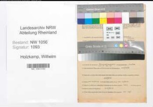Entnazifizierung Wilhelm Holzkamp , geb. 05.09.1899 (Lehrer)