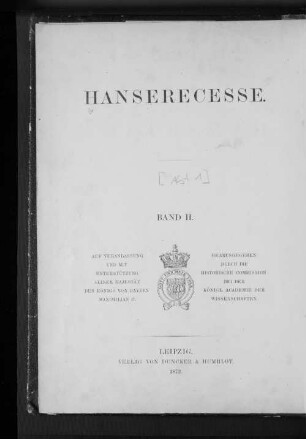 [Abth. 1], Bd. 2: Die Recesse und andere Akten der Hansetage von 1256 - 1430