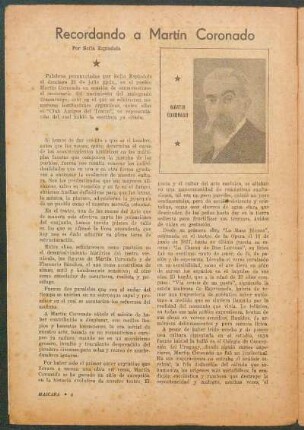 Recordando a Martín Coronado