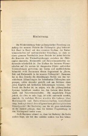 Kritische Darstellung der Lehren Berkeley's über Mathematik und Naturwissenschaften