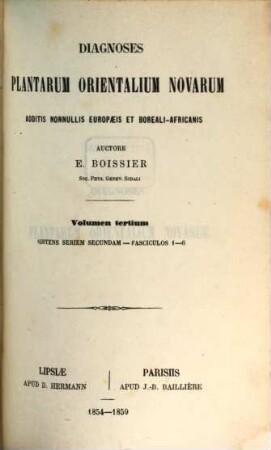 Diagnoses Plantarum Orientalium Novarum, 3,1