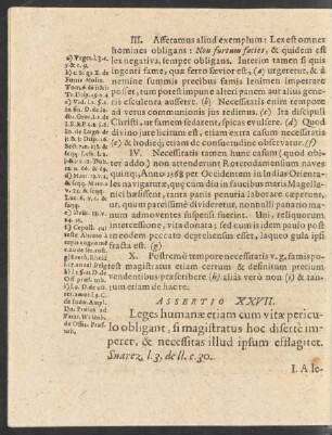 Assertio XXVII.