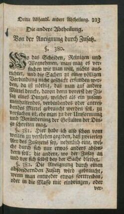Die andere Abtheilung. Von der Aneignung durch Zusatz