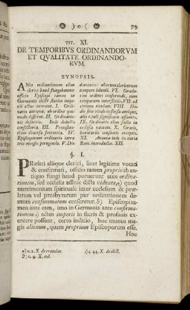 Tit. XI. De Temporibus Ordinandorum Et Qualitate Ordinandorum. - Tit. XXX. De Officio Legati.