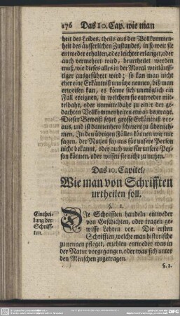 Das 10. Capitel, Wie man von Schrifften urtheilen soll