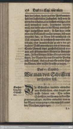 Das 10. Capitel, Wie man von Schrifften urtheilen soll