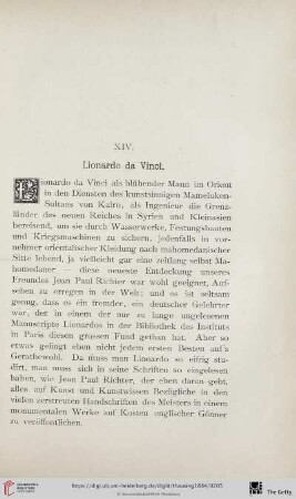 XIV. Lionardo da Vinci