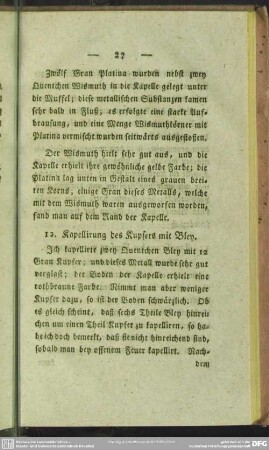 12. Kapellirung des Kupfers mit Bley