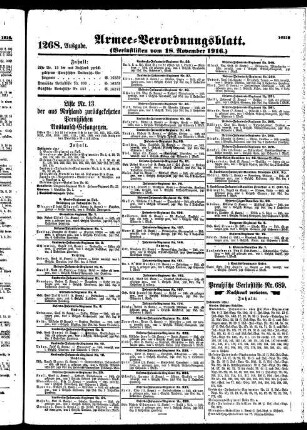 1268. Ausgabe. Samstag, 18. November 1916