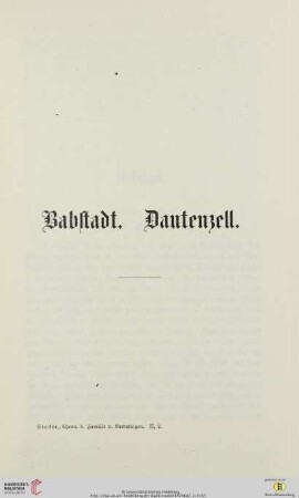 Babstadt. Dautenzell