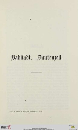 Babstadt. Dautenzell