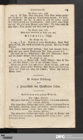 D. Luthers Erklärung der 5 Hauptstücke der Christlichen Lehre.