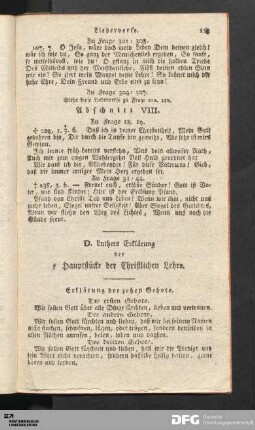 D. Luthers Erklärung der 5 Hauptstücke der Christlichen Lehre.
