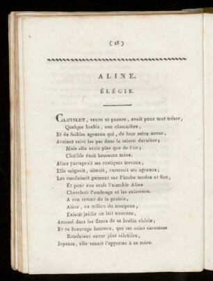 Aline. Élégie.