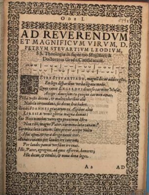 Odae XVIII diversorum generum, reverendo ... Domino Petro Stevartio Leodio ... consecratae