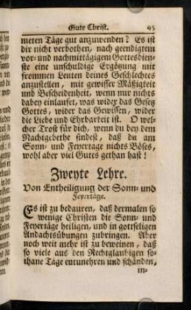 95-111, Zweyte Lehre. Von Entheiligung der Sonn- und Feyertaege.