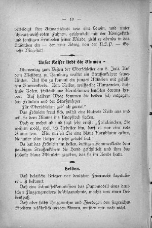 Unser Kaiser liebt die Blumen -