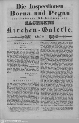 Bubendorf (Beschluß), Breunsdorf, Heyersdorf, Görnitz : 8. Lieferung