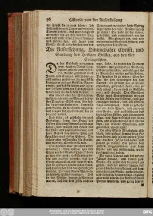 Die Auferstehung, Himmelfahrt Christi, und Sendung des Heiligen Geistes, aus den vier Evangelisten.