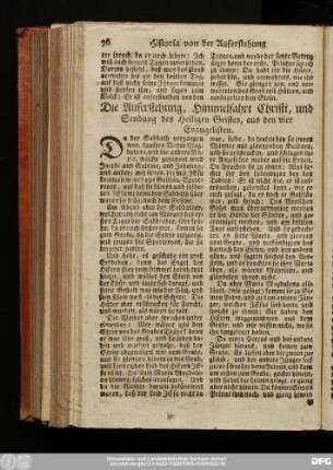 Die Auferstehung, Himmelfahrt Christi, und Sendung des Heiligen Geistes, aus den vier Evangelisten.