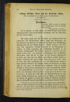 Lessings sittliches Ideal und die christliche Schule : eine Laienpredigt von den Konsequenzen des Christentums