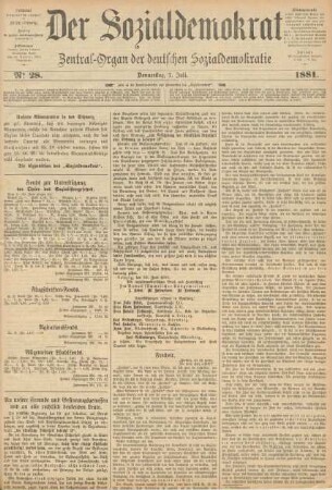 No 28. Donnerstag, 7. Juli. 1881.