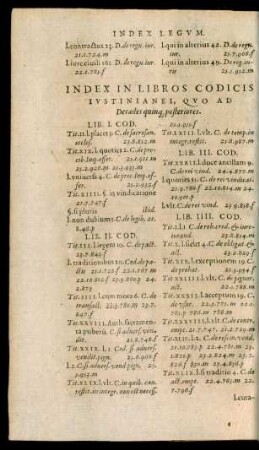 Index In Libros Codicis Iustinianei ...