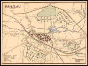 Bebauungsplan der Stadterweiterung, Namslau: Grundplan und Lageplan 1:2500