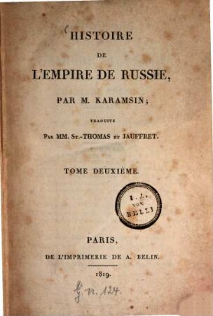 Histoire de l'empire de Russie, 2 (1819)