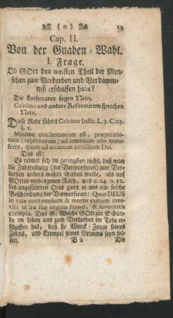 Cap. II. Von der Gnaden-Wahl