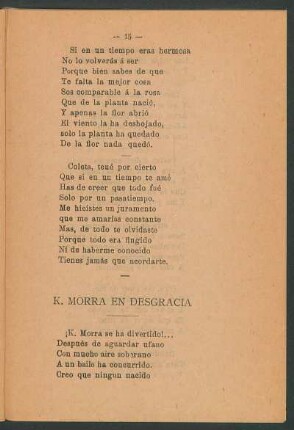 K. Morra en desgracia