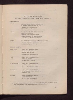 Societies of Friends of the Hebrew University Jerusalem