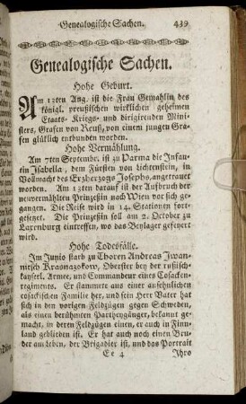 Genealogische Sachen.
