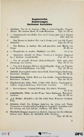 Kupferstiche Radierungen Aachener Ansichten (Nr. 1-23)