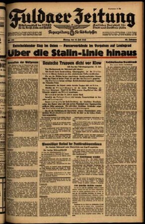 Ausgabe vom Montag, den 14. Juli 1941.