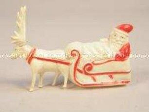 Christbaumschmuck: Weihnachtsmann Schlitten mit Elch