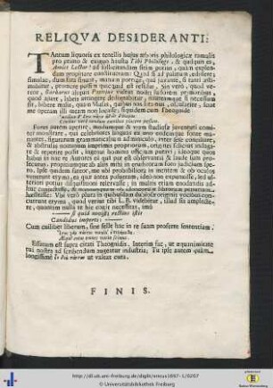Reliqua Desideranti.