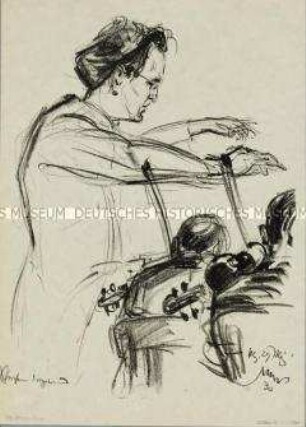 Bildnis des Musikers Hermann Scherchen, dirigierend