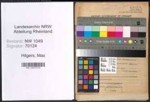 Entnazifizierung Max Hilgers , geb. 07.12.1904 (Assessor)
