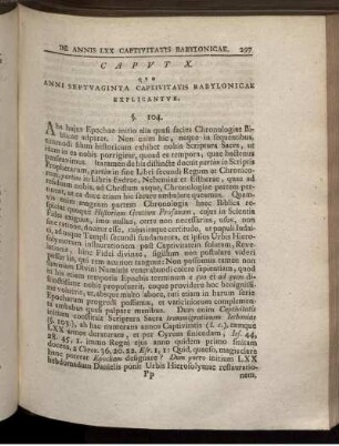 Caput X. Quo anni septuaginta captivitatis Babylonicae explicantur.