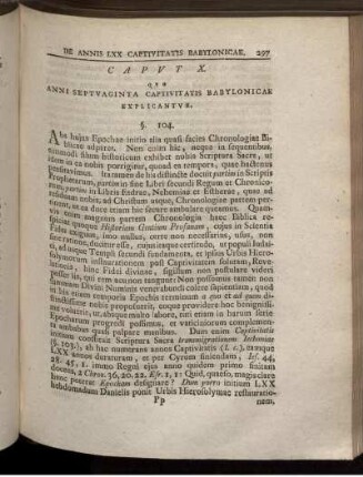 Caput X. Quo anni septuaginta captivitatis Babylonicae explicantur.