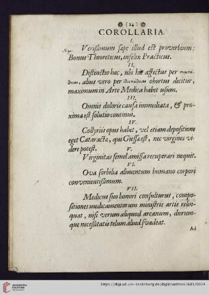 Corollaria (I. - VII.)