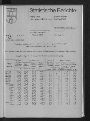 Umsatzentwicklung im Einzelhandel in Hamburg im Februar 1978 : Lfd. Nr. 25